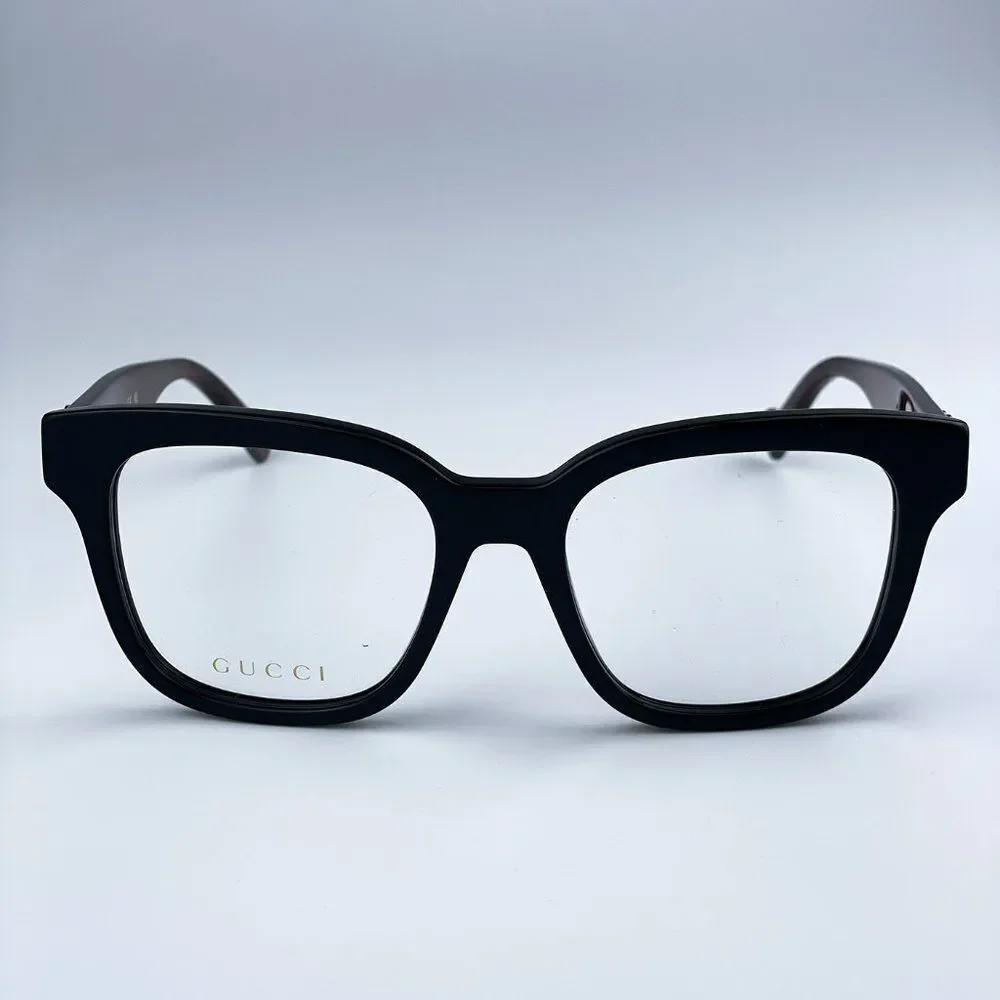 NEW Gucci GG0958O 008 Black Burgundy Square Unisex Eyeglasses